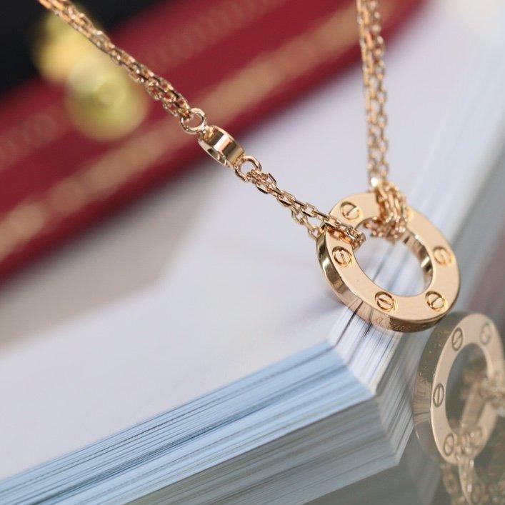 [Renovia Jewelry]LOVE NECKLACE ADJUSTABLE ROSE GOLD 2 DIAMOND