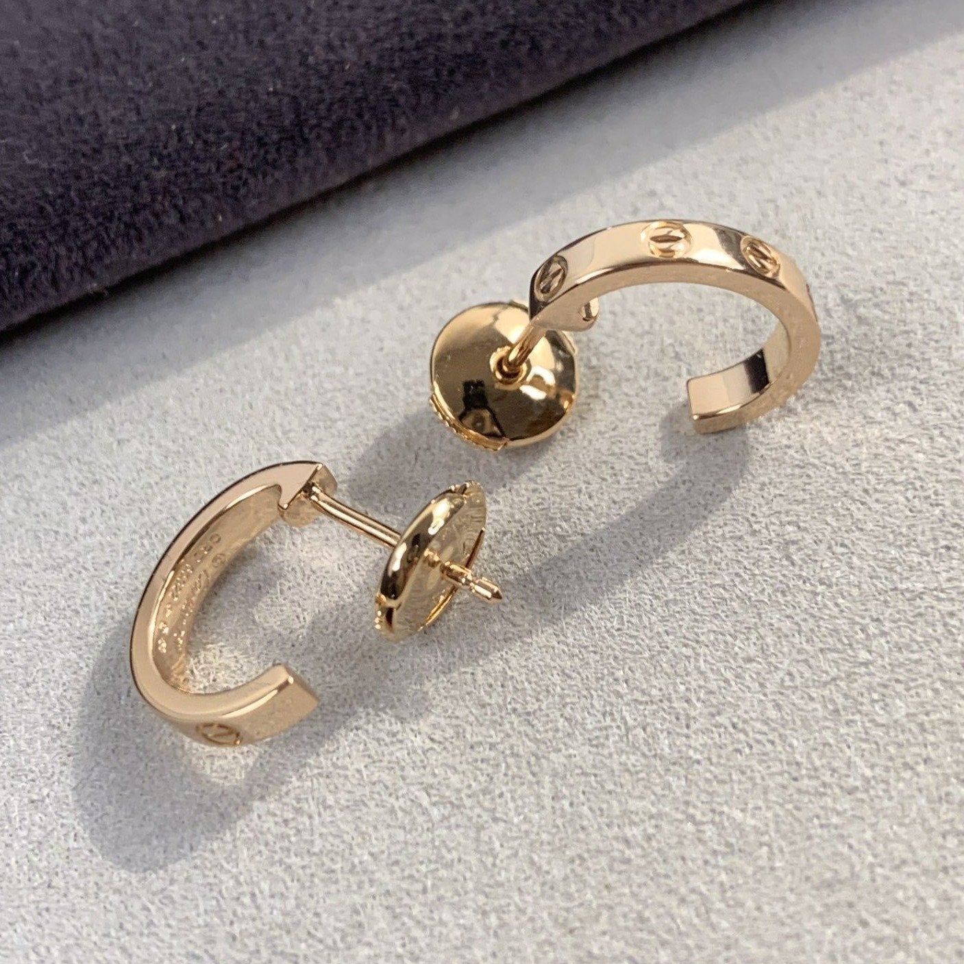 [Renovia Jewelry]LOVE EARRINGS 2.65MM PINK GOLD