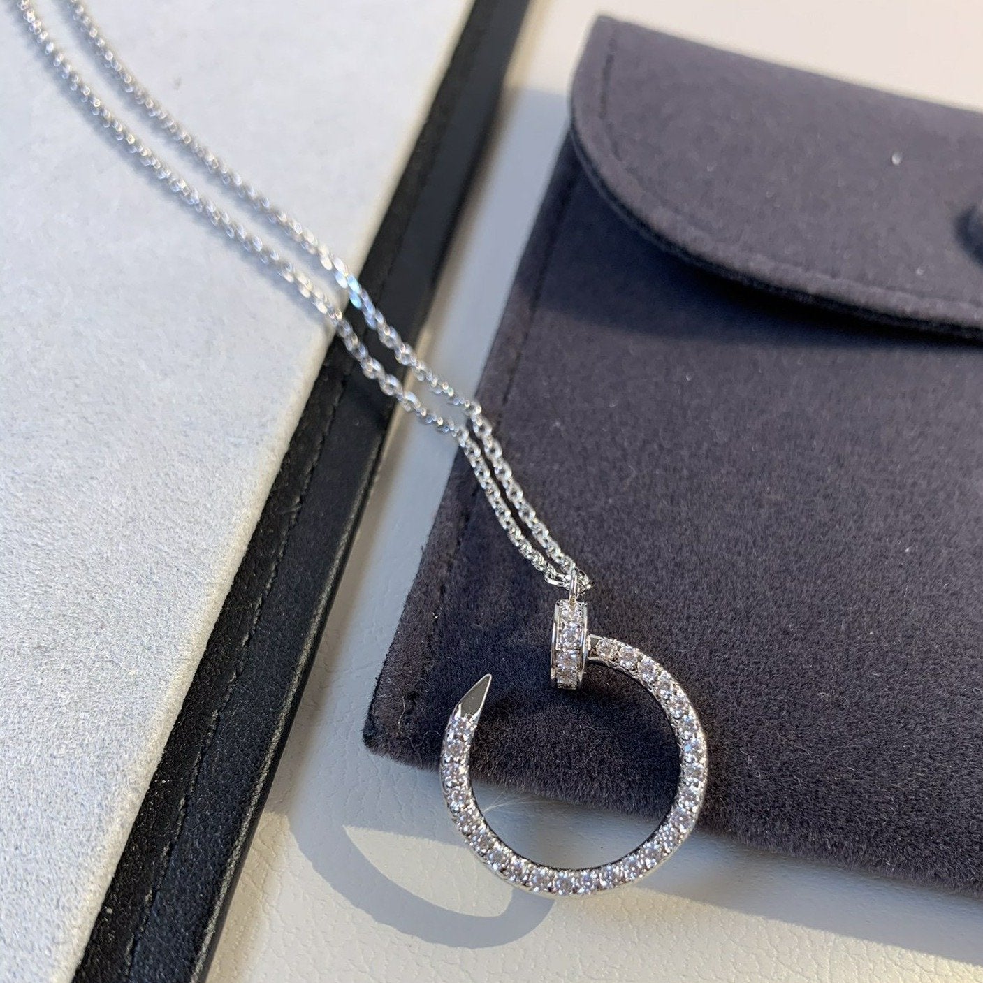 [Renovia Jewelry]JUSTE NECKLACE SILVER DIAMONDS