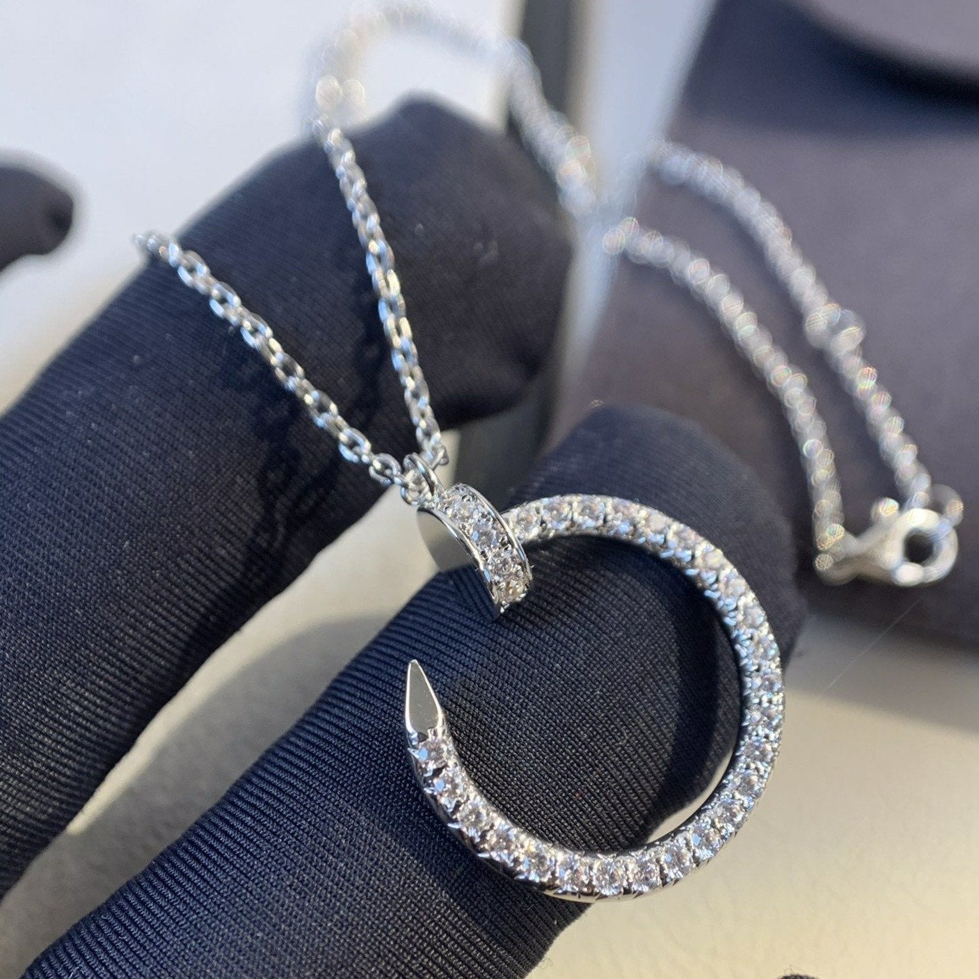 [Renovia Jewelry]JUSTE NECKLACE SILVER DIAMONDS
