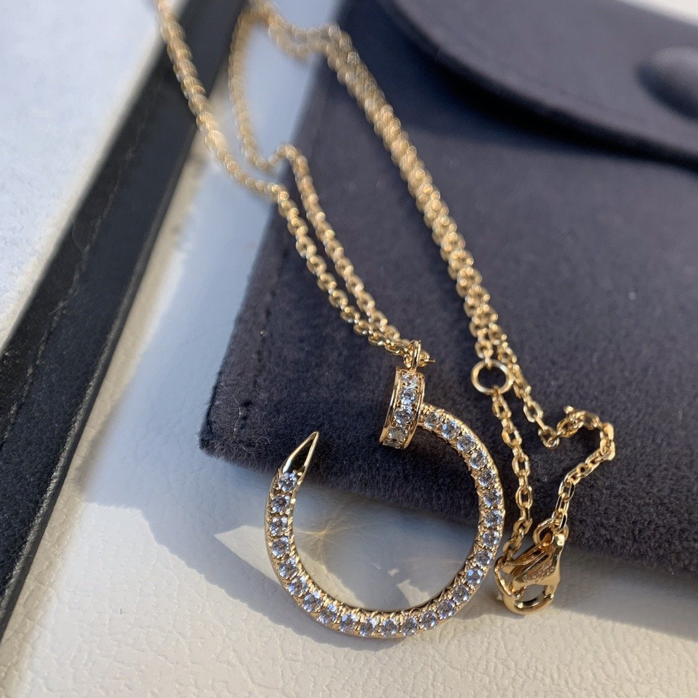 [Renovia Jewelry]JUSTE NECKLACE PINK GOLD DIAMONDS
