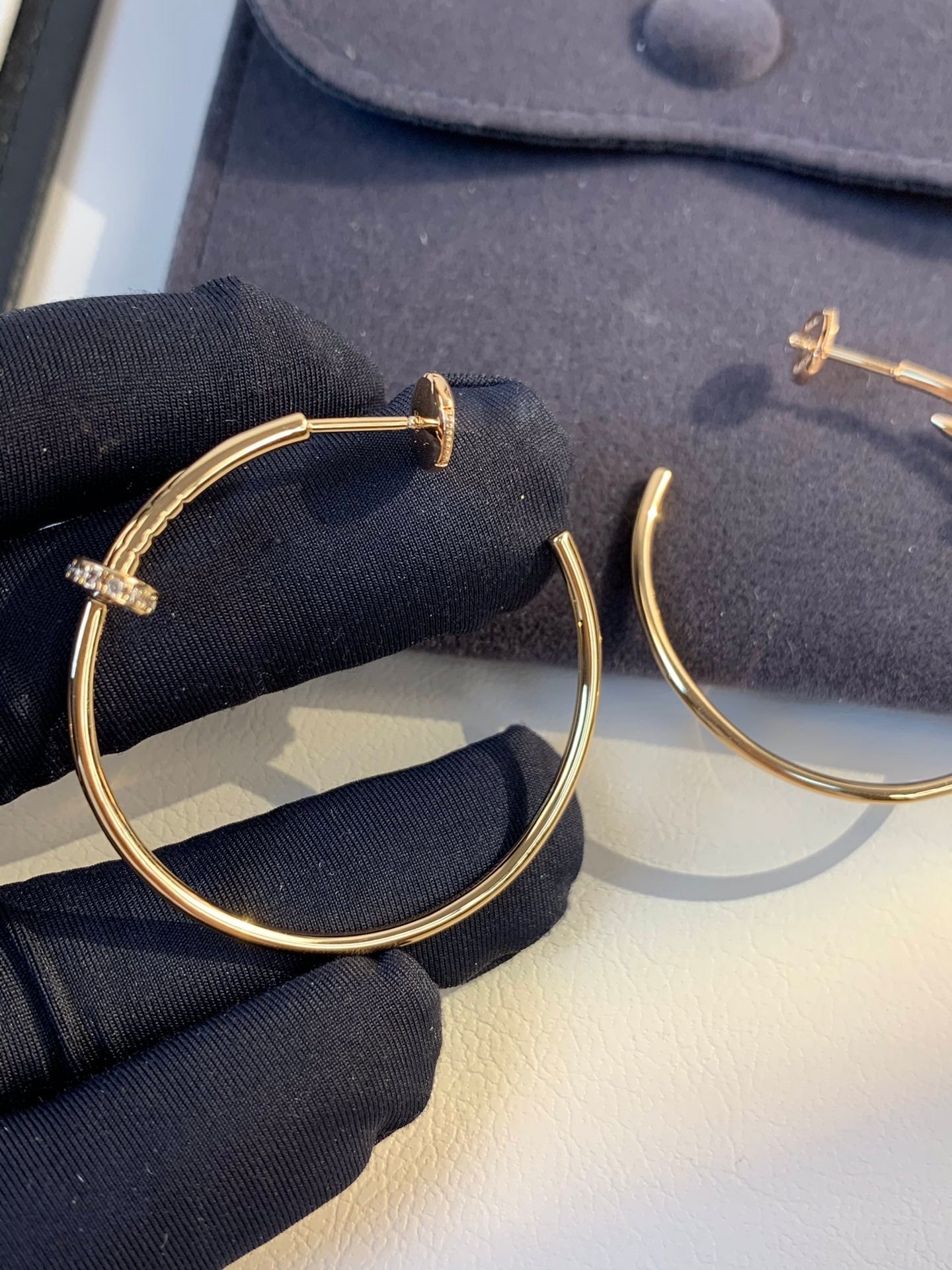 [Renovia Jewelry]JUSTE EARRINGS GOLD DIAMONDS 1.8MM
