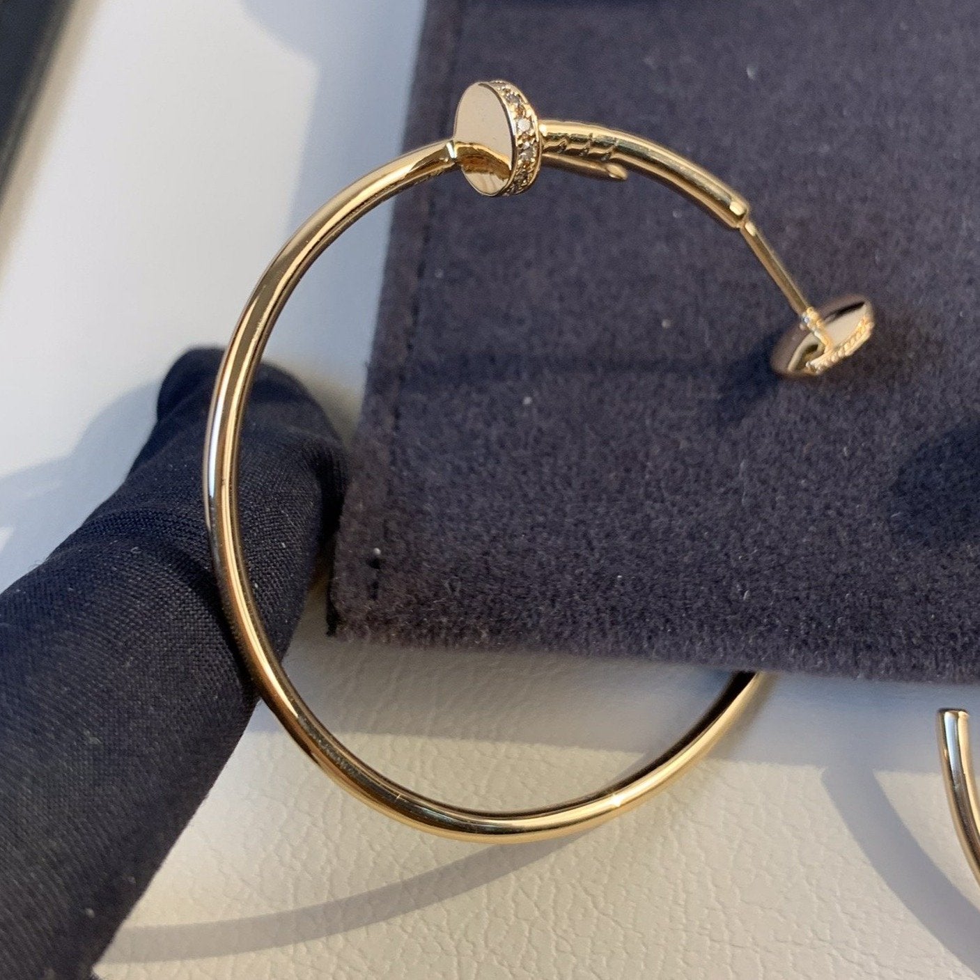 [Renovia Jewelry]JUSTE EARRINGS GOLD DIAMONDS 1.8MM