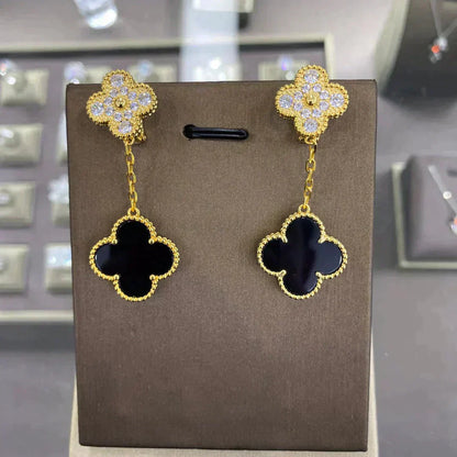 [Renovia Jewelry]CLOVER  2 MOTIFS  DIAMOND  EARRINGS (MULTIPLE CHOICESç´