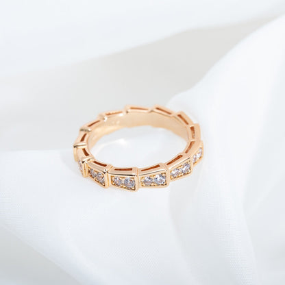 [Renovia Jewelry]SERPENTI RING PINK GOLD DIAMOND PAVED 3MM