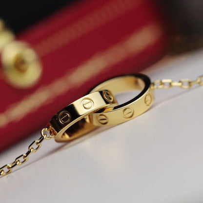 [Renovia Jewelry]LOVE NECKLACE DOUBLE RING GOLD