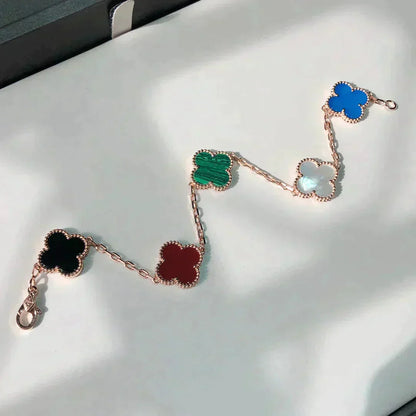 [Renovia Jewelry]CLOVER 5 MOTIFS MULTICOLOR BRACELET