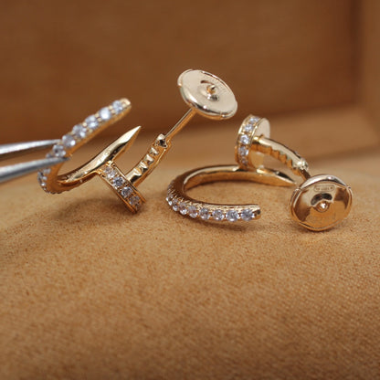 [Renovia Jewelry]JUSTE EARRINGS 12.75MM PINK GOLD DIAMOND