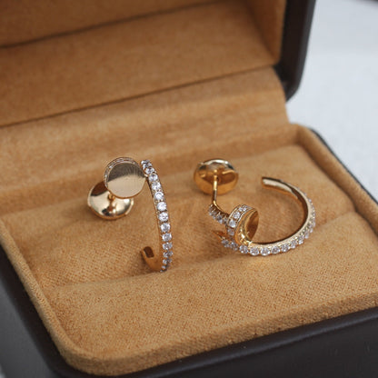 [Renovia Jewelry]JUSTE EARRINGS 12.75MM PINK GOLD DIAMOND
