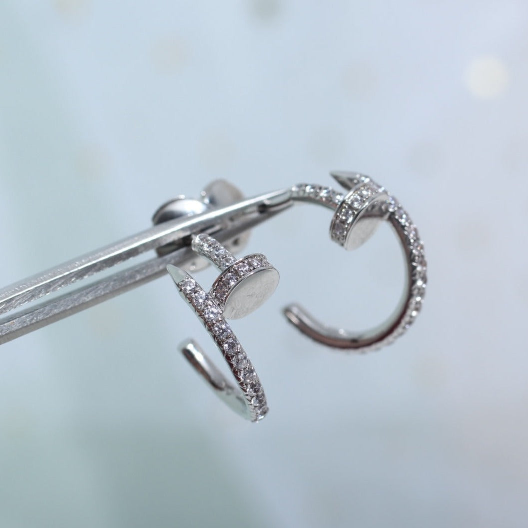 [Renovia Jewelry]JUSTE EARRINGS 12.75MM SILVER DIAMOND