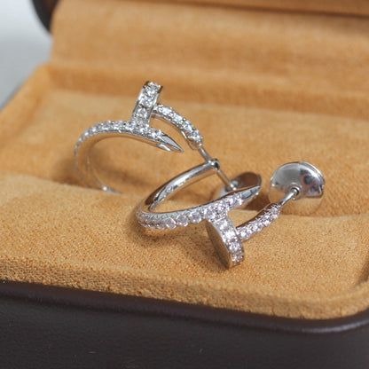 [Renovia Jewelry]JUSTE EARRINGS 12.75MM SILVER DIAMOND