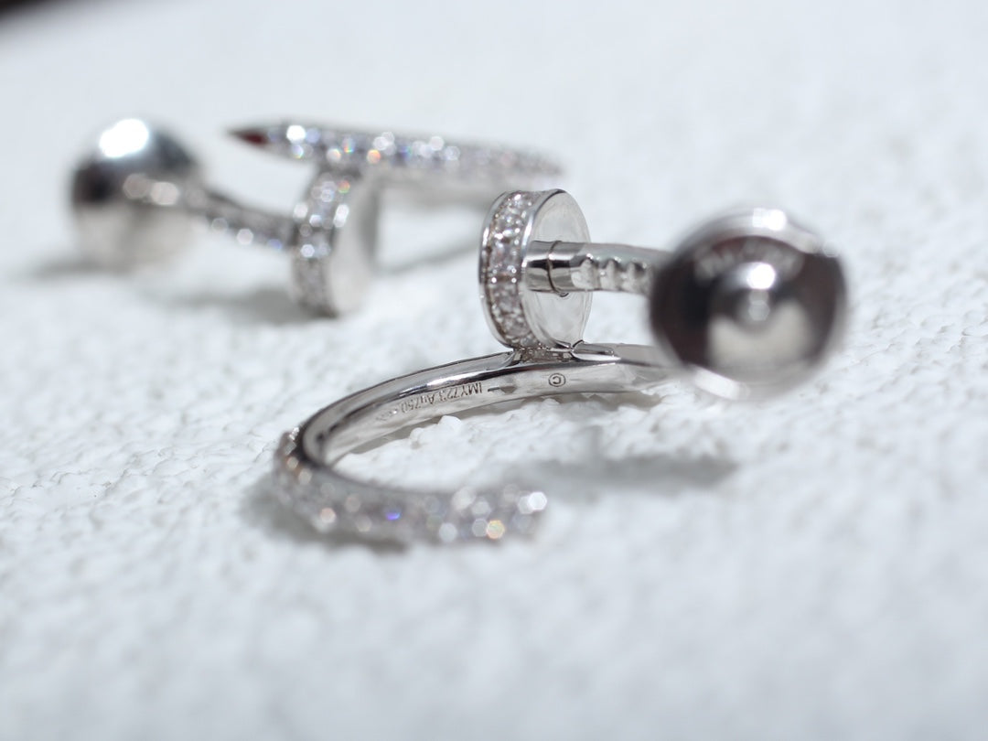 [Renovia Jewelry]JUSTE EARRINGS 12.75MM SILVER DIAMOND