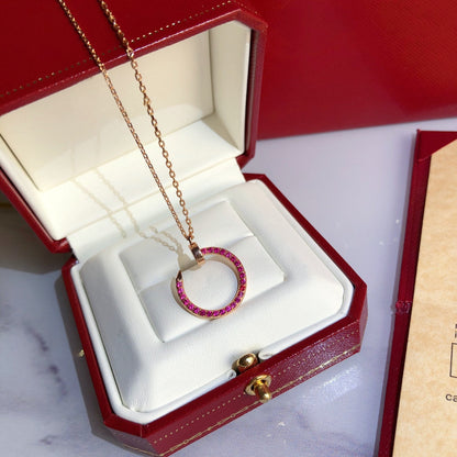 [Renovia Jewelry]JUSTE NECKLACE GOLD RED DIAMONDS