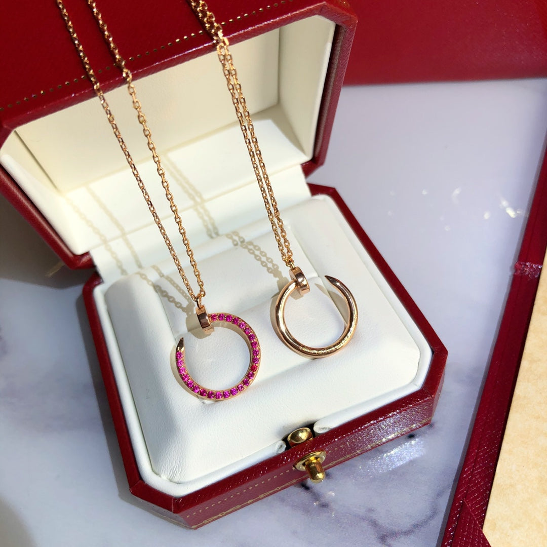 [Renovia Jewelry]JUSTE NECKLACE GOLD RED DIAMONDS
