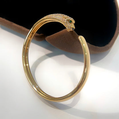 [Renovia Jewelry]PANTHERE GOLD DIAMOND OPEN BRACELET