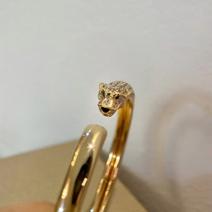 [Renovia Jewelry]PANTHERE GOLD DIAMOND OPEN BRACELET