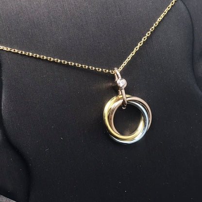 [Renovia Jewelry]TRINITY SILVER GOLD PINK GOLD NECKLACE