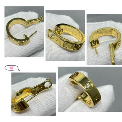 [Renovia Jewelry]LOVE 5.5MM 1 DIAMOND EARRINGS