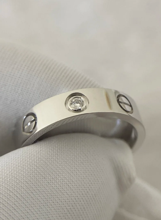 [Renovia Jewelry]LOVE RING 4MM 1 DIAMOND SILVER