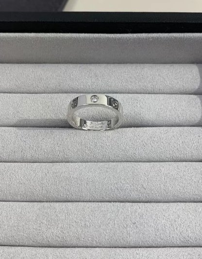 [Renovia Jewelry]LOVE RING 4MM 1 DIAMOND SILVER