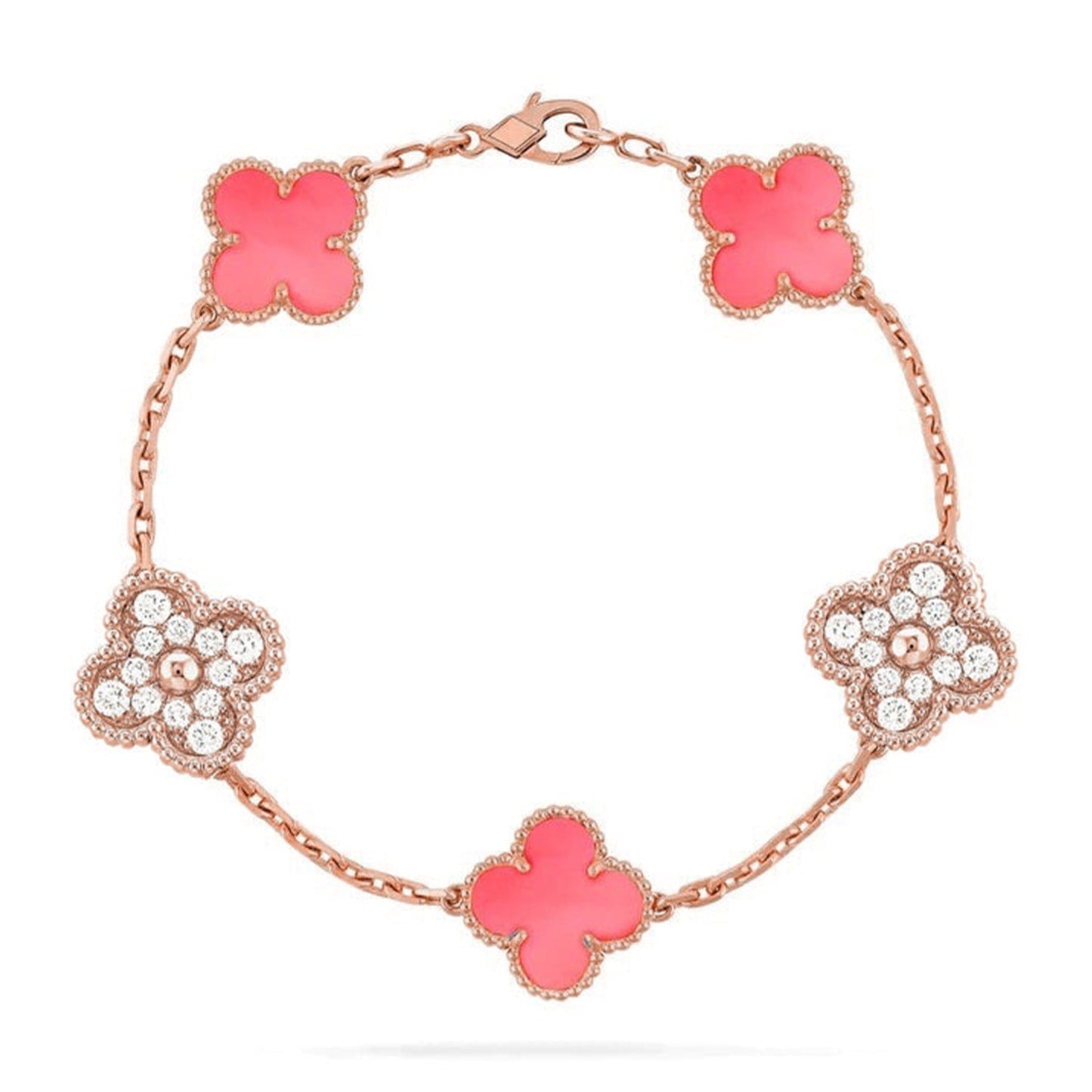 [Renovia Jewelry] CLOVER 5 MOTIFS  PINK MOP BRACELET COLLECTION