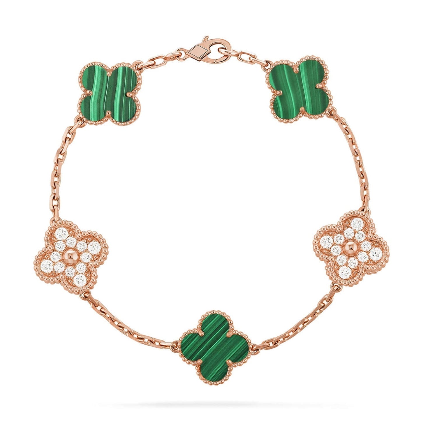 [Renovia Jewelry] CLOVER 5 MOTIF MALACHITE BRACELET COLLECTION