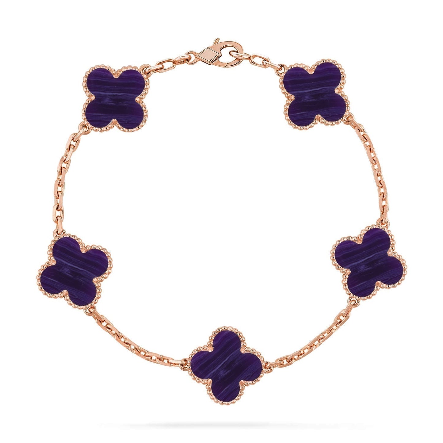 [Renovia Jewelry]CLOVER 5 MOTIF PURPLE STRIPES BRACELET COLLECTION