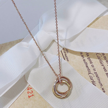 [Renovia Jewelry]TRINITY NECKLACE GOLD  DIAMONDS
