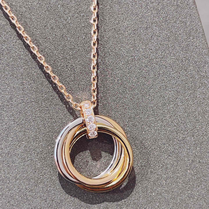 [Renovia Jewelry]TRINITY NECKLACE GOLD  DIAMONDS