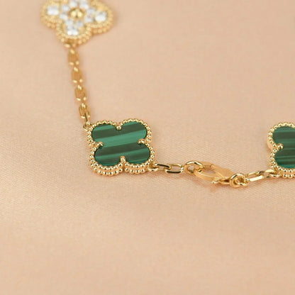 [Renovia Jewelry] CLOVER 5 MOTIF MALACHITE BRACELET COLLECTION