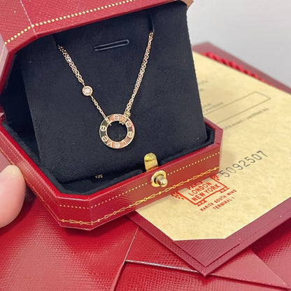 [Renovia Jewelry]LOVE NECKLACE 16MM 2 DIAMONDS