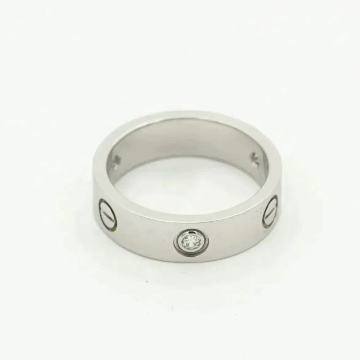 [Renovia Jewelry]LOVE RING 5.5MM 3 DIAMONDS SILVER