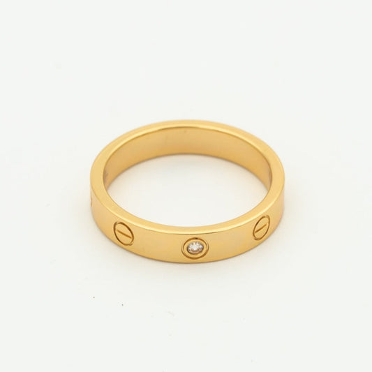 [Renovia Jewelry]LOVE RING 4MM 1 DIAMOND PINK GOLD