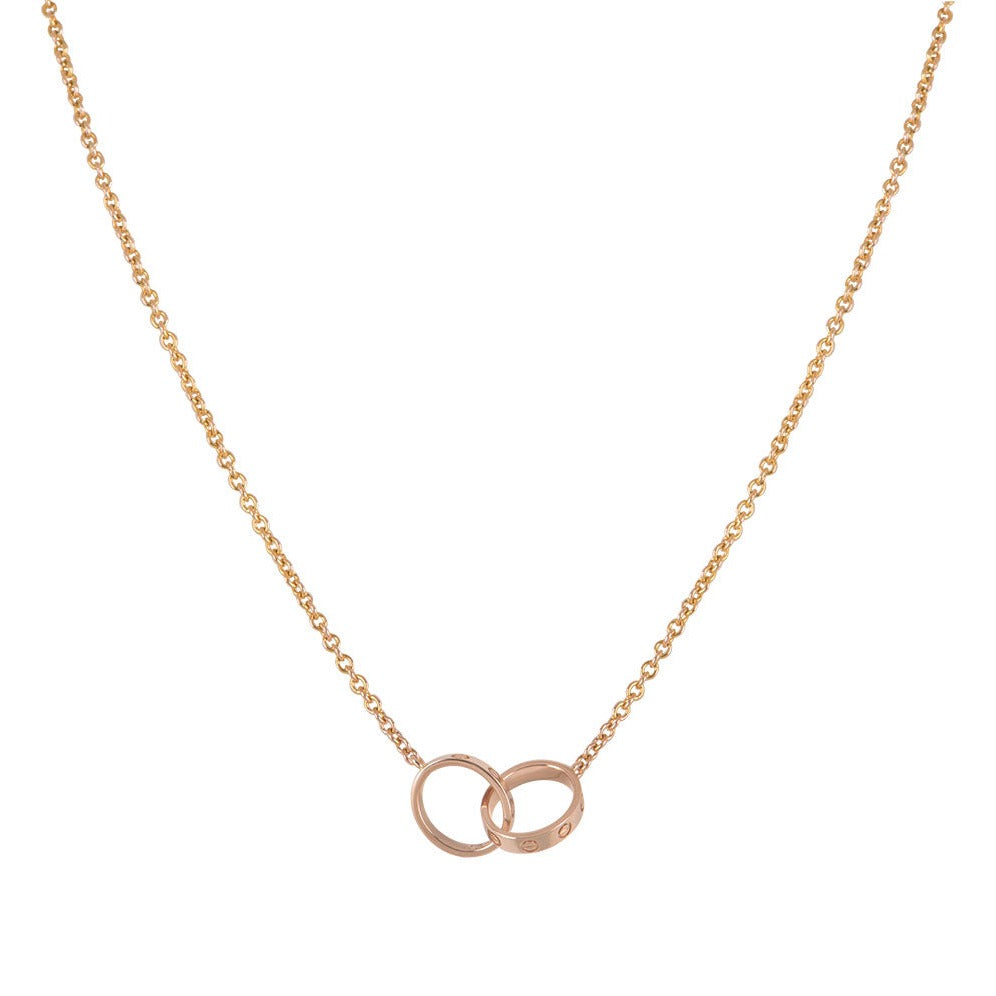 [Renovia Jewelry]LOVE NECKLACE DOUBLE RING PINK GOLD