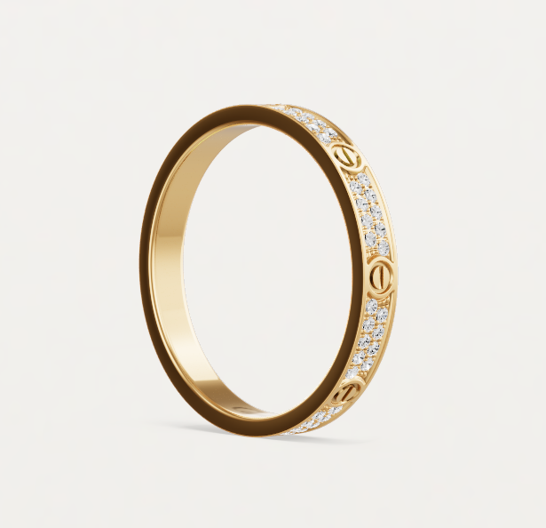 [Renovia Jewelry]LOVE RING 2.6mm-wide full-diamond ring Gold