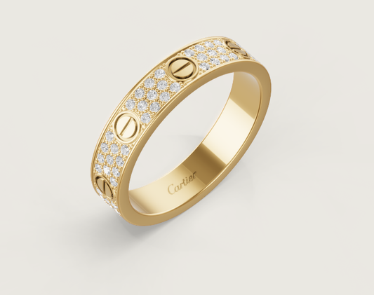 [Renovia Jewelry]LOVE RING 4mm-wide full-diamond ring GOLD