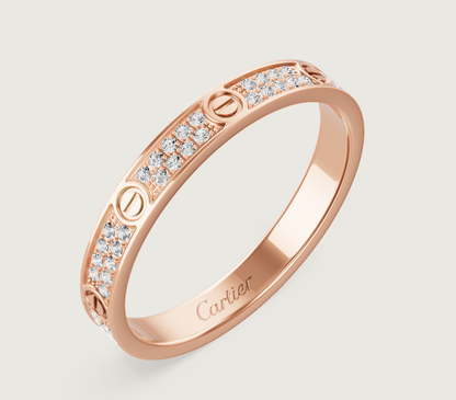 [Renovia Jewelry]LOVE RING 2.6mm-wide full-diamond ring Rose Gold