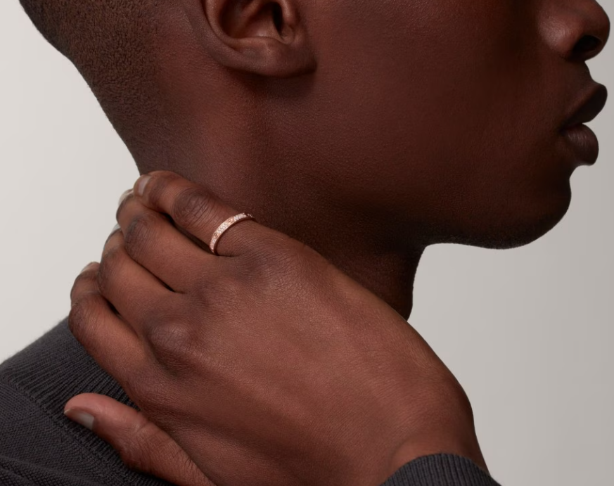 [Renovia Jewelry]LOVE RING 2.6mm-wide full-diamond ring Rose Gold