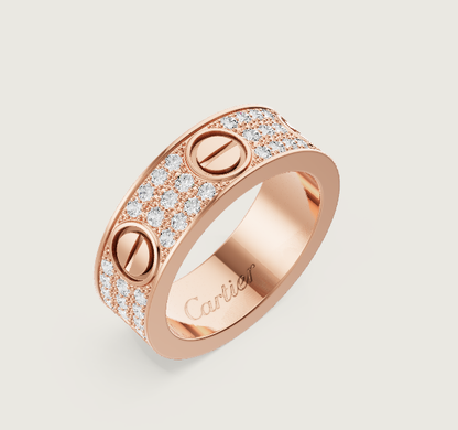 [Renovia Jewelry]LOVE RING 6.5mm-wide full-diamond ring Rose Gold