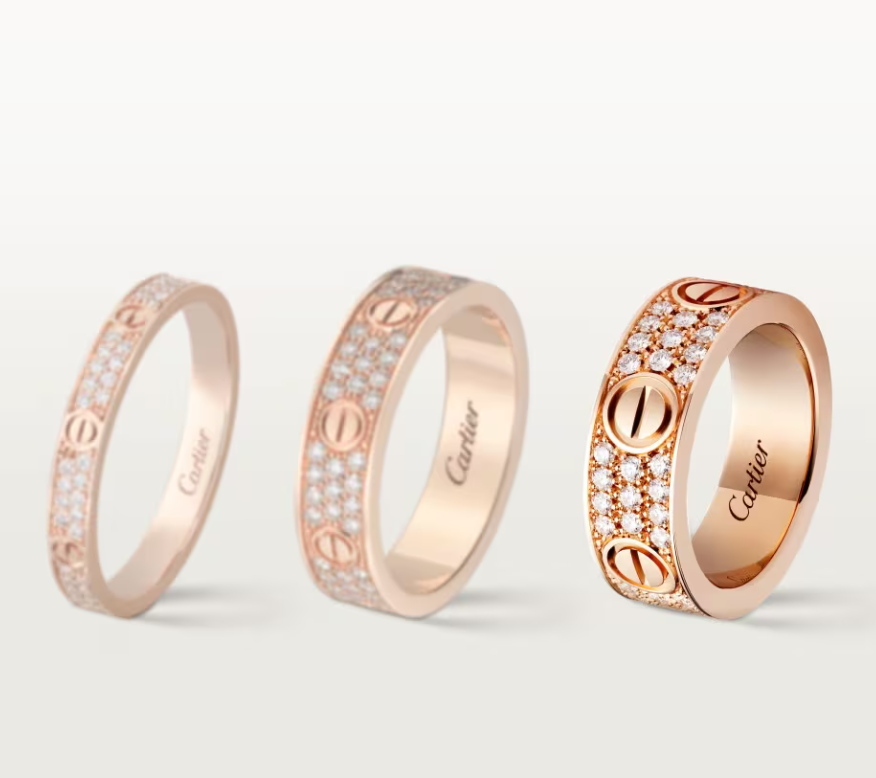 [Renovia Jewelry]LOVE RING 6.5mm-wide full-diamond ring Rose Gold