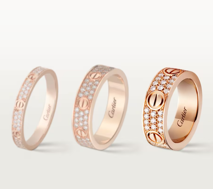 [Renovia Jewelry]LOVE RING 6.5mm-wide full-diamond ring Rose Gold