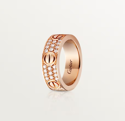 [Renovia Jewelry]LOVE RING 6.5mm-wide full-diamond ring Rose Gold