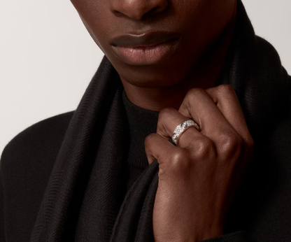 [Renovia Jewelry]LOVE RING 6.5MM Full Diamond, 6 Major Diamonds Silver