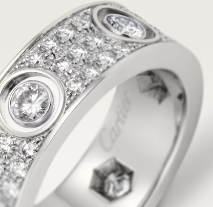 [Renovia Jewelry]LOVE RING 6.5MM Full Diamond, 6 Major Diamonds Silver