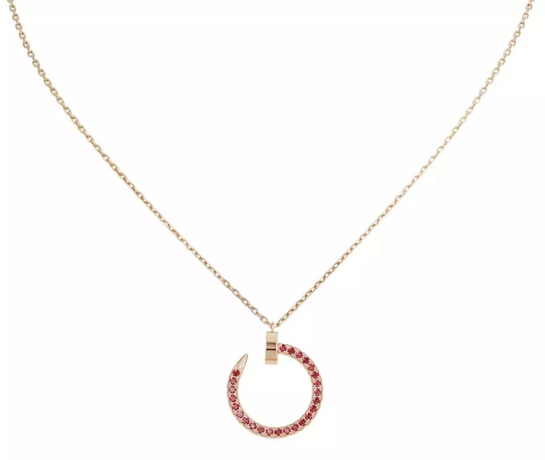 [Renovia Jewelry]JUSTE NECKLACE GOLD RED DIAMONDS