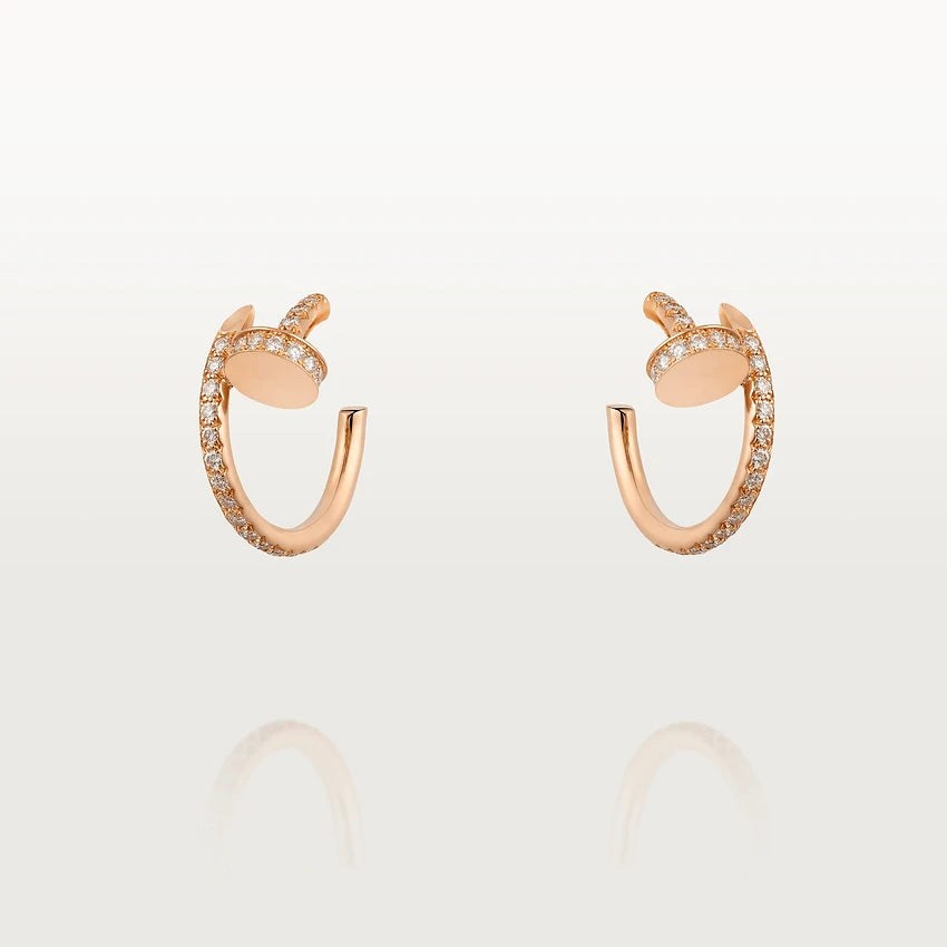 [Renovia Jewelry]JUSTE EARRINGS 12.75MM PINK GOLD DIAMOND