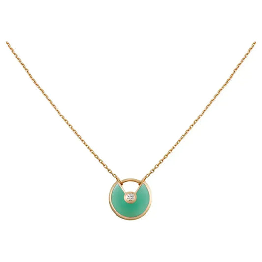 [Renovia Jewelry]AMULETTE GOLD MALACHITE NECKLACE