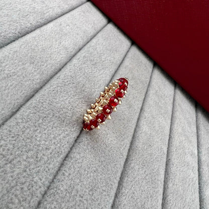 [Renovia Jewelry]PYRAMID COLORED STONE STUD RING
