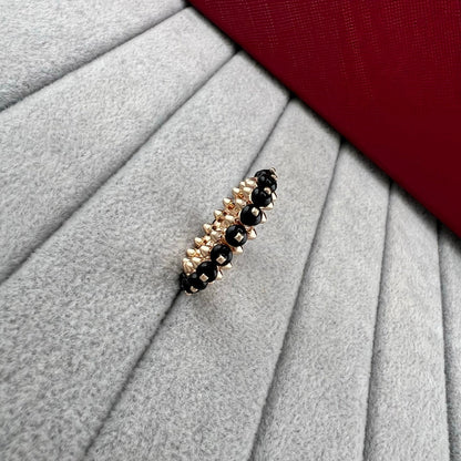 [Renovia Jewelry]PYRAMID COLORED STONE STUD RING