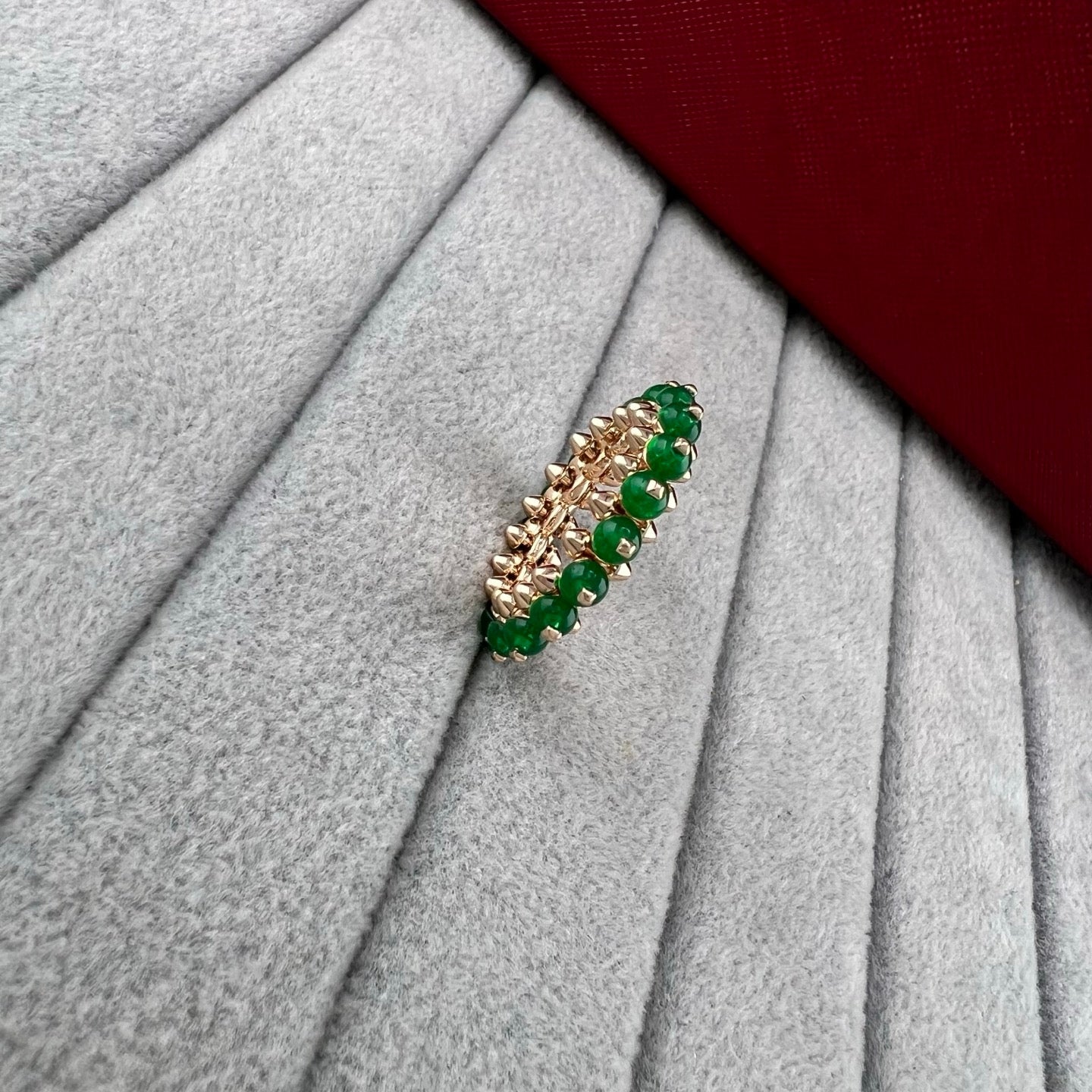 [Renovia Jewelry]PYRAMID COLORED STONE STUD RING